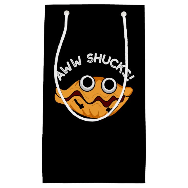 Aww Shucks Funny Oyster Pun Dark BG Kleine Geschenktüte (Vorderseite)