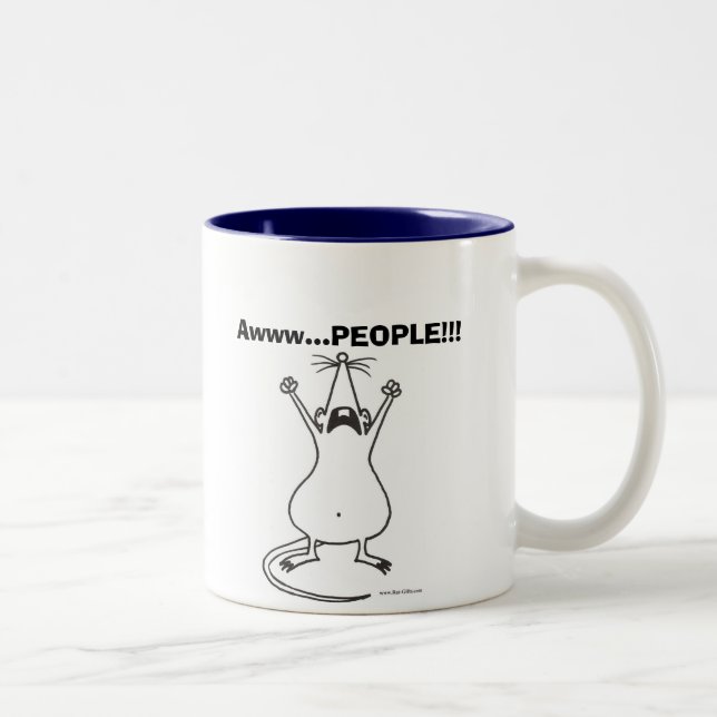 Awww… LEUTE!!! Ratten-Tasse Zweifarbige Tasse (Rechts)