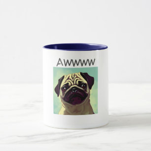 Awww niedliche und wertvollste Mops-Welpe-Mugshot Tasse