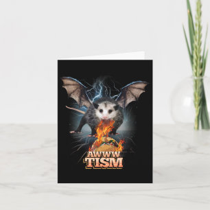 Awww Tism Funny Opossum Bat Spit Feuer Opossum Mem Karte