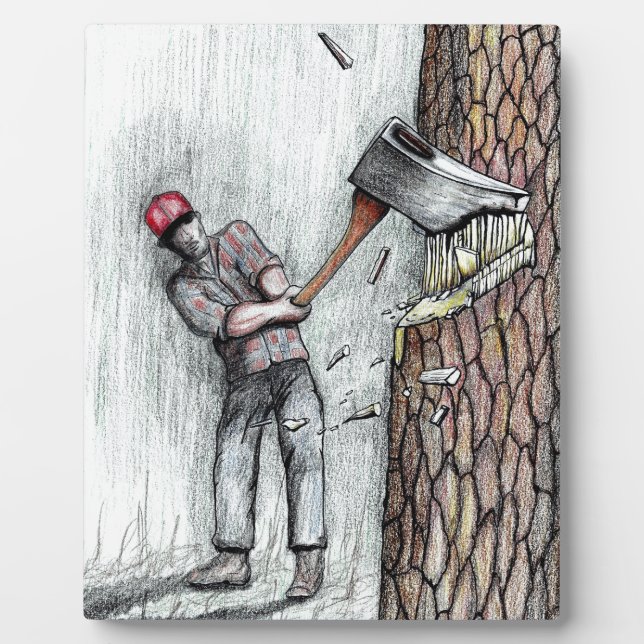 Ax Man no chainsaw Fotoplatte (Vorderseite)