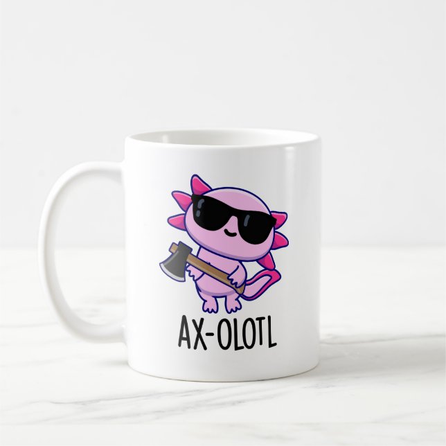 Ax-olotl Funny Animal Axolotl Pun Kaffeetasse (Links)
