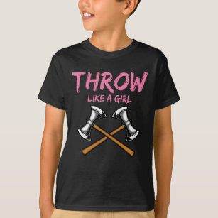 Ax Thrower Girl Woodworking Ax Throwing T-Shirt