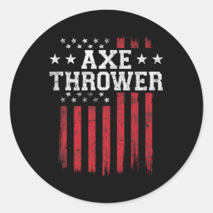 Ax Thrower Proud American Flag Usa Patriot Patrio Runder Aufkleber