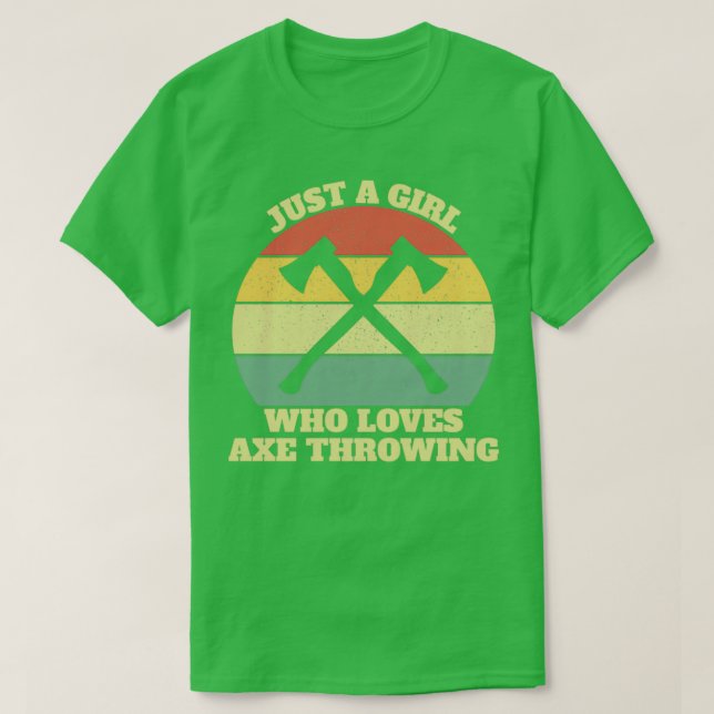 Ax Thrower Throwing Girl T-Shirt (Design vorne)