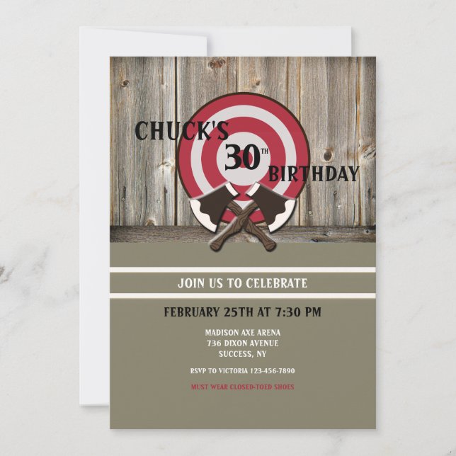 Ax-Throwing-Einladung Einladung (Vorderseite)