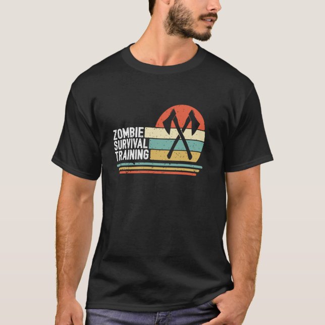 Ax Throwing Halloween-Geschenk Beängstigende Zombi T-Shirt (Vorderseite)