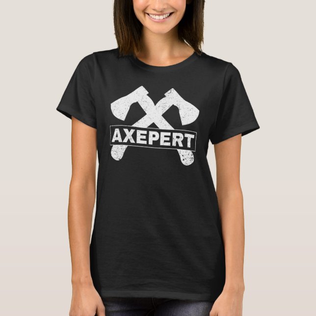 Ax Throwing Lumberjack Hatchet Experte T-Shirt (Vorderseite)