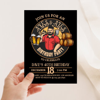 Ax Throwing, Man Party, Äxte und Ales, Bad Ax Einladung