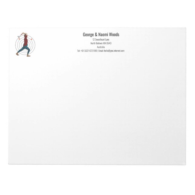 Ax Throwing Notizblock (Vorderseite)