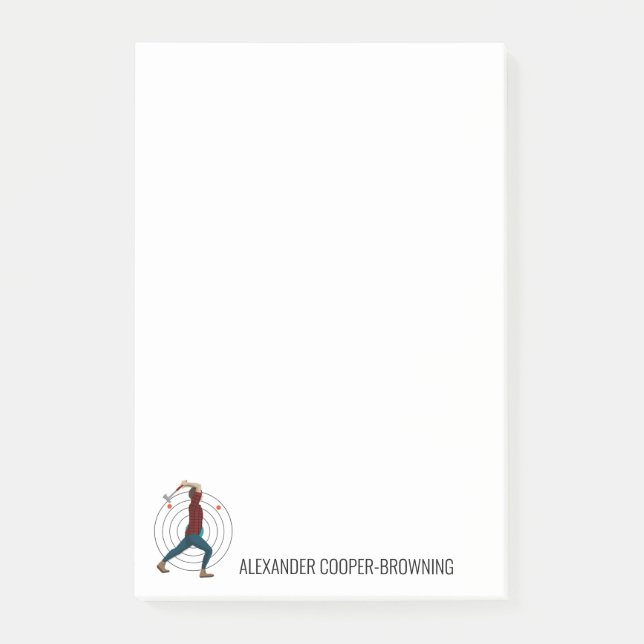 Ax Throwing Post-it Klebezettel (Vorderseite)