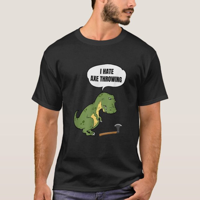 Ax-Throwing-T-Rex-Puff-Geschenke eines Wurfhackens T-Shirt (Vorderseite)