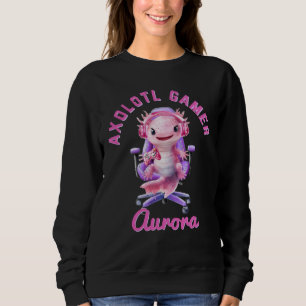 Axelotl Cozy Gamer Girl Pink Niedlich Axolotname Sweatshirt