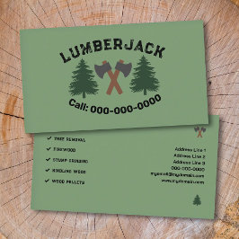 Axes and Fir Trees - Lumberjack Visitenkarte