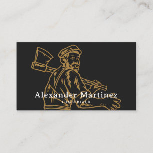 Axes Lumberjack Handyman Carpenter Woodworker Visitenkarte