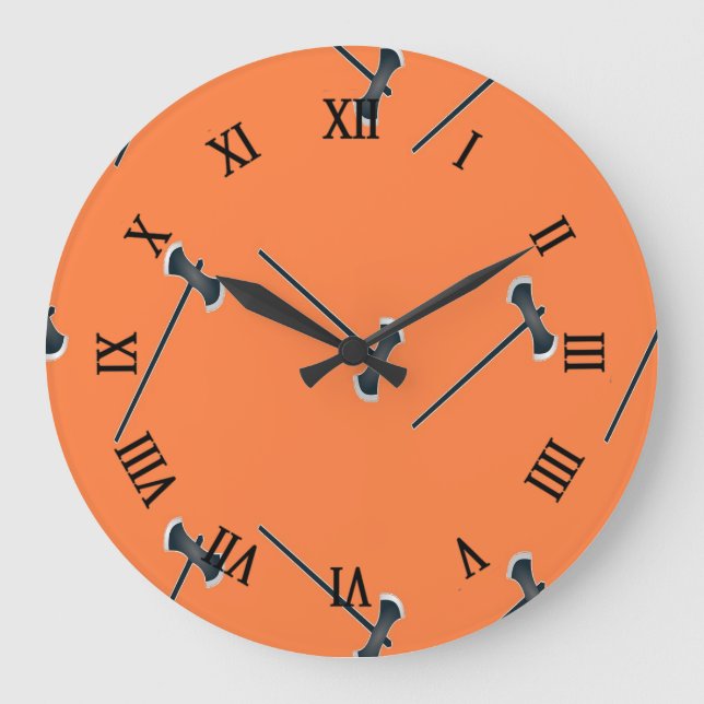 Axes on orange große wanduhr (Vorderseite)
