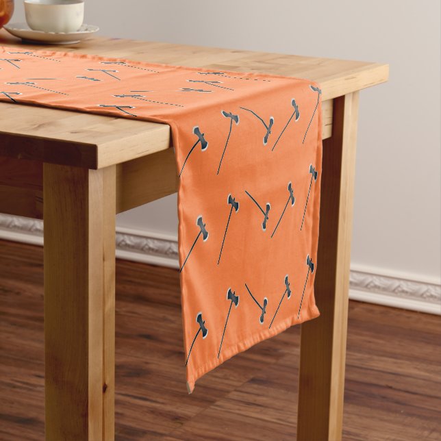 Axes on orange kurzer tischläufer (Beispiel)