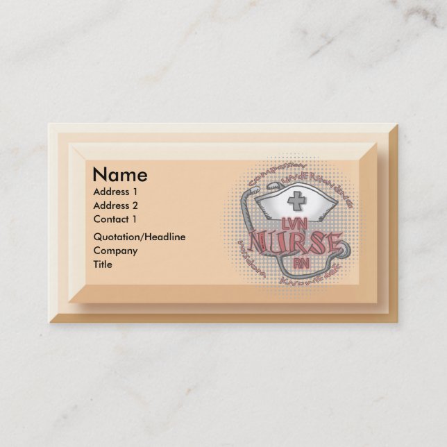 Axiom LVN Nurse Business Card Visitenkarte (Vorderseite)