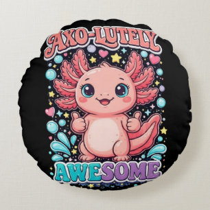 Axo-Lutely Awesome Süßer Axolotl Rundes Kissen