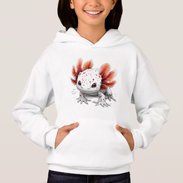"Axolotl Adventure" Gemütliches Kinderhoodie 🌟 🐾 Hoodie (Vorderseite)