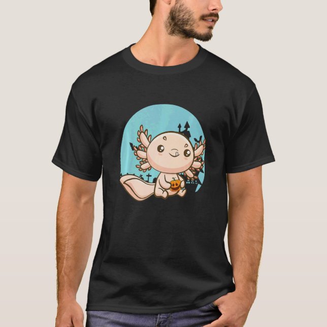 Axolotl Ambystoma Mexicanum Pumpkin Walking Fisch  T-Shirt (Vorderseite)
