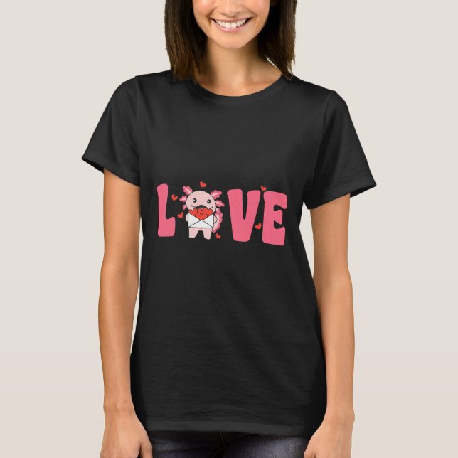 Axolotl Animals With Hearts Love Premium Tri-blend T-Shirt (Vorderseite)