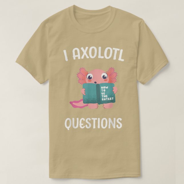 Axolotl Ask Questions School Student Cute Books Ka T-Shirt (Design vorne)