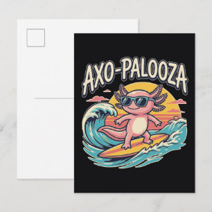 Axolotl Axo-Palooza Parodie im Stil der 90er Jahre Postkarte