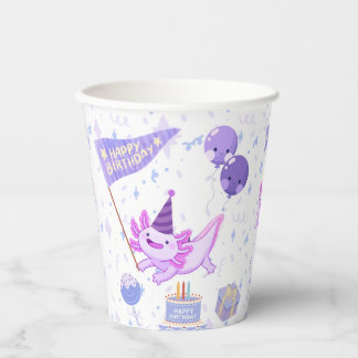 Axolotl birthday pappbecher