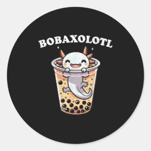 Axolotl Boba Tea Bubble Teezeremonie auf dem Monte Runder Aufkleber