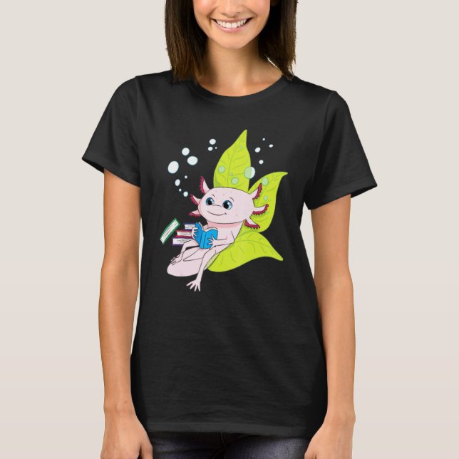 Axolotl Bookworm Girls Boys Book Reading Axolotl T-Shirt (Vorderseite)