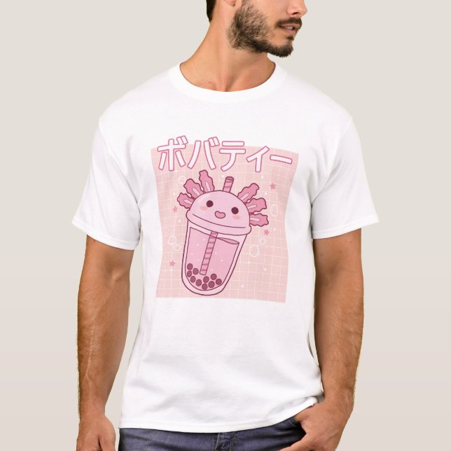 Axolotl Bubble Milk Tee Boba Niedlich Axolotl Kawa (Vorderseite)