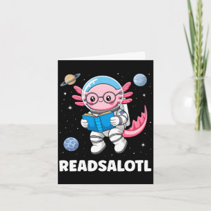 Axolotl Bücher lesen Axolotl lesender Bücherwurm J Karte