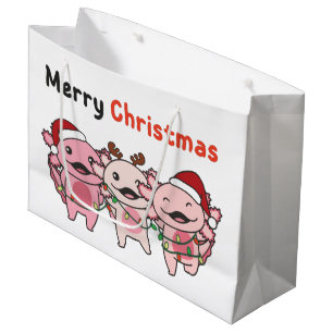 Axolotl Christmas Niedlich Axolotls Frohe Weihnach Große Geschenktüte