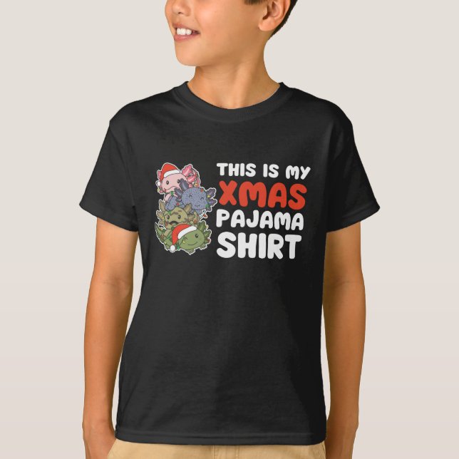 Axolotl Christmas Tree Christmas Pajamas T-Shirt (Vorderseite)