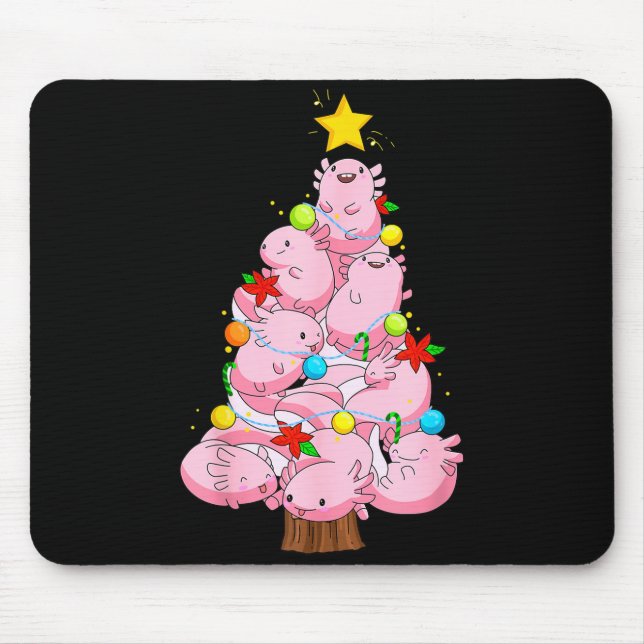 Axolotl Christmas Tree Ornament Fish Axolotl Anima Mousepad (Vorne)