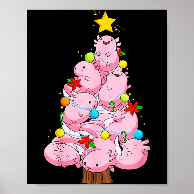 Axolotl Christmas Tree Ornament Fish Axolotl Anima Poster (Vorne)