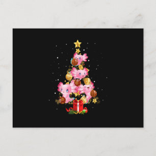 Axolotl Christmas Tree Pajama Xmas Salamander für Postkarte