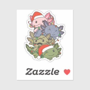 Axolotl Christmas Tree Weihnachtstiere Axolotls Aufkleber