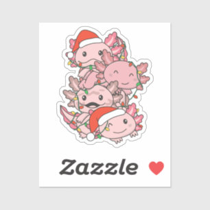 Axolotl Christmas Tree Weihnachtstiere Axolotls Aufkleber