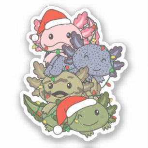 Axolotl Christmas Tree Weihnachtstiere Axolotls Aufkleber