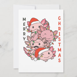 Axolotl Christmas Tree Weihnachtstiere Axolotls Feiertagskarte
