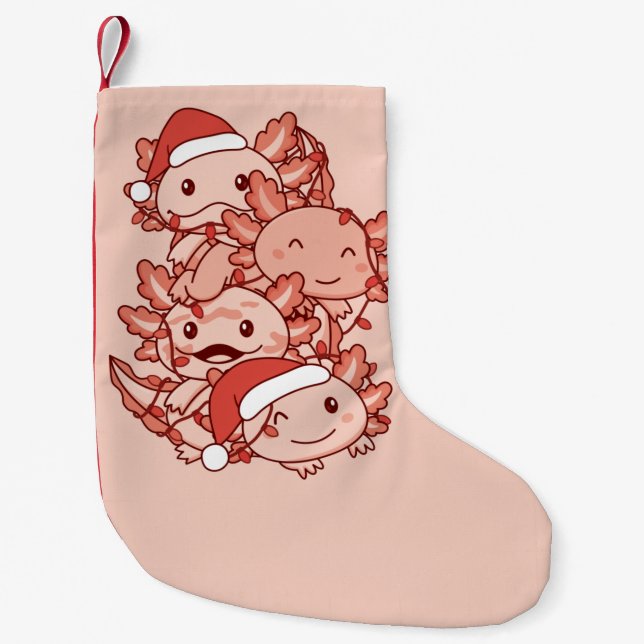 Axolotl Christmas Tree Weihnachtstiere Axolotls Kleiner Weihnachtsstrumpf (Vorderseite)