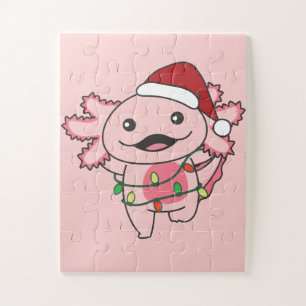 Axolotl Christmas Winter Animals Axolotls Jigsaw P