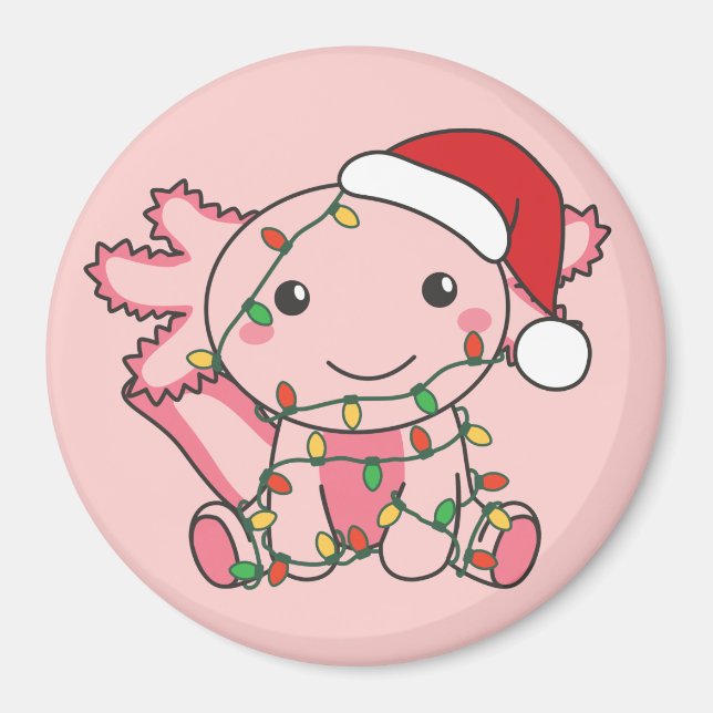 Axolotl Christmas Winter Animals Axolotls Magnet (Vorne)