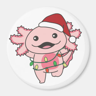 Axolotl Christmas Winter Animals Axolotls Magnet
