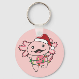 Axolotl Christmas Winter Animals Axolotls Schlüsse Schlüsselanhänger