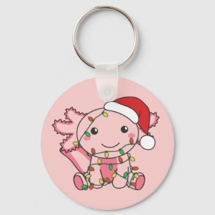 Axolotl Christmas Winter Animals Axolotls Schlüsse Schlüsselanhänger