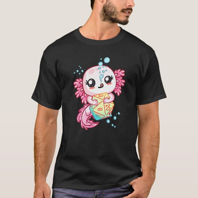 Axolotl Dice for Dragons D20 RPG Gamer Girls - Fra T-Shirt (Vorderseite)