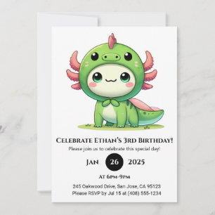 Axolotl Dragon Anzug Birthday Einladung